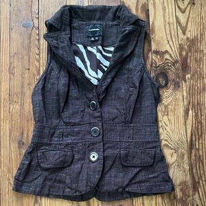 My Michelle Dark Brown Sleeveless Vest